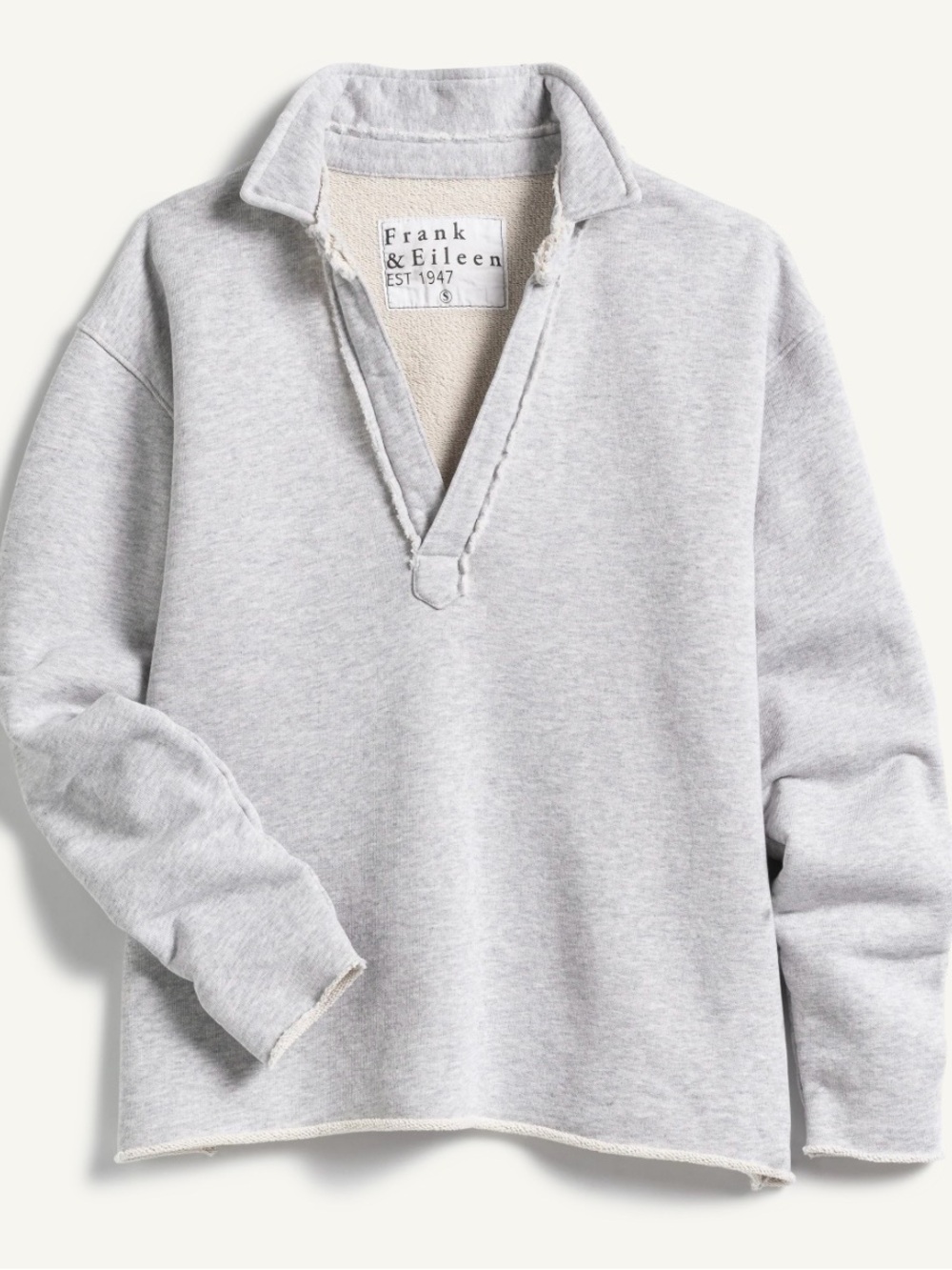 Frank & Eileen PATRICK Gray Melange vneck sweatshirt XS